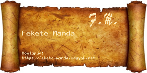 Fekete Manda névjegykártya